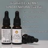  Vitamin D3 K2 MK7 200IE Sunday Natural Tăng Chiều Cao, Chống Còi Xương, 20 ml 