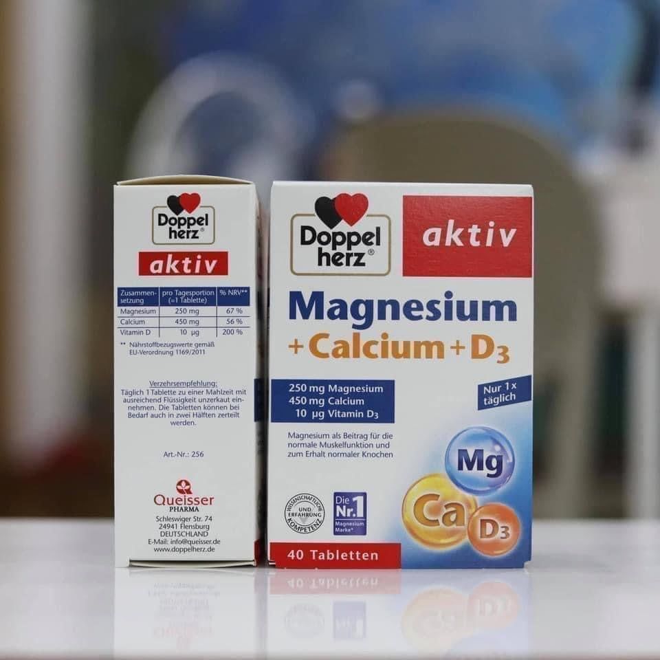  Viên uống Magnesium + Canxi + D3, hộp 40 viên 