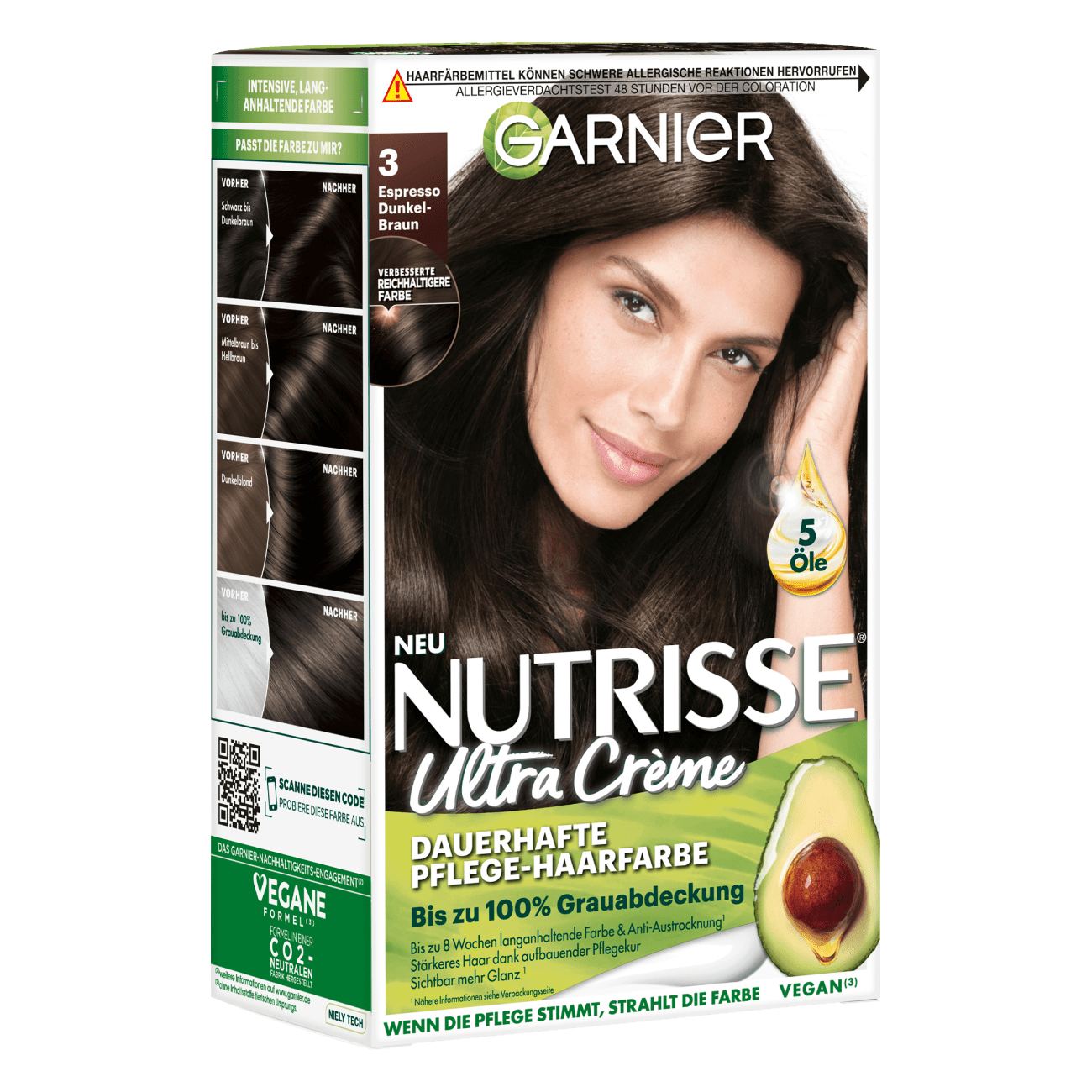  Thuốc Nhuôm Tóc Số 3 Nâu Sẫm Cà Phê, Garnier Nutrisse 