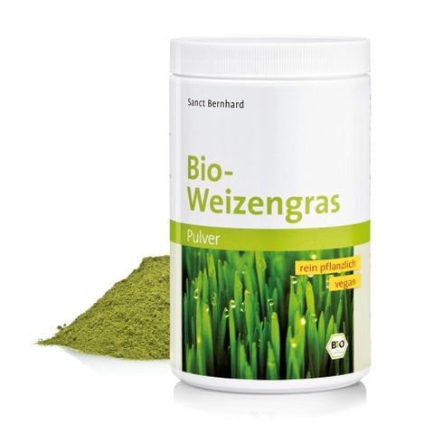  Bột Cỏ Lúa Mì Hữu Cơ BIO WEIZENGRAS của hãng Sanct Bernhard, Hộp 350g 
