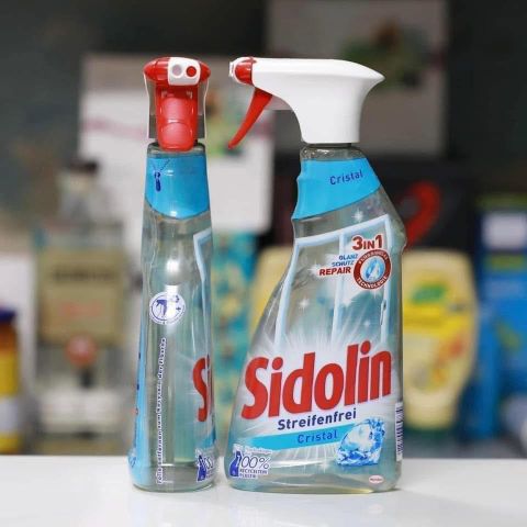  Xịt lau kính Sidolin Cristal 3in1 – Làm sạch & chống bám bụi hiệu quả – 500ml 