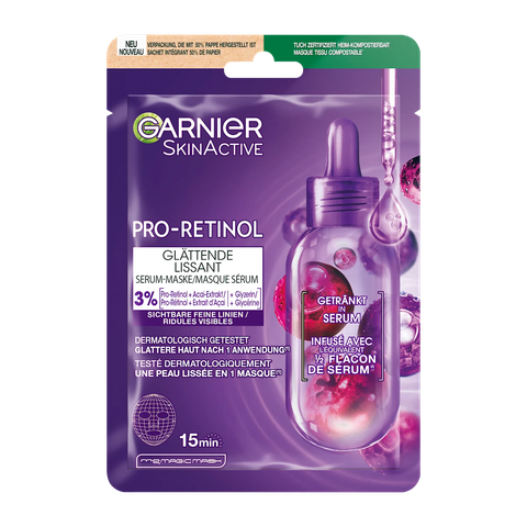  Mặt Nạ Dưỡng Da Garnier SkinActive Pro-Retinol – Cấp Ẩm Sáng Da, Dành Cho Da Lão Hóa 