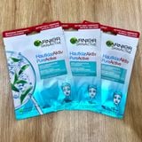  Mặt nạ giấy Garnier SkinActive Hautklar Aktiv - Làm sạch sâu & dịu da dầu mụn 28g 