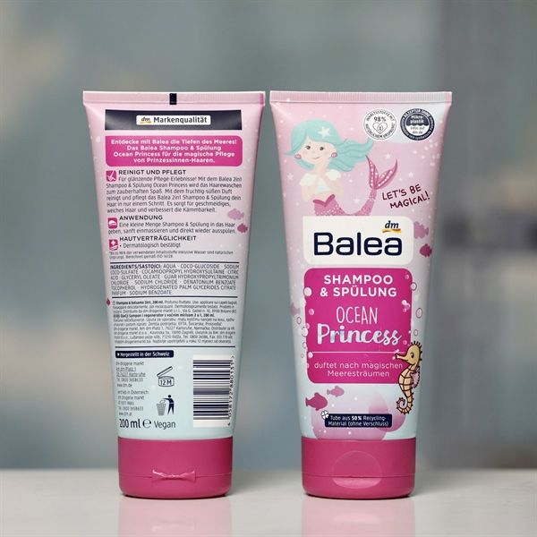  Dầu gội xả trẻ em 2in1 Balea nàng tiên cá 