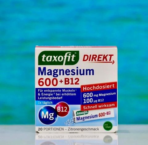  Bột Magnesium 600 + B12, hộp 20 gói 