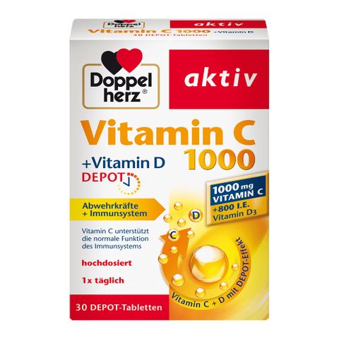  Vitamin C 1000 + Vitamin D, hộp 30 viên 