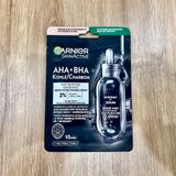  Mặt nạ giấy Garnier SkinActive Than hoạt tính & Tảo đen - Làm sạch và hỗ trợ se khít lỗ chân lông 