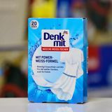  Giấy giặt trắng quần áo Denkmit, hộp 20 miếng 