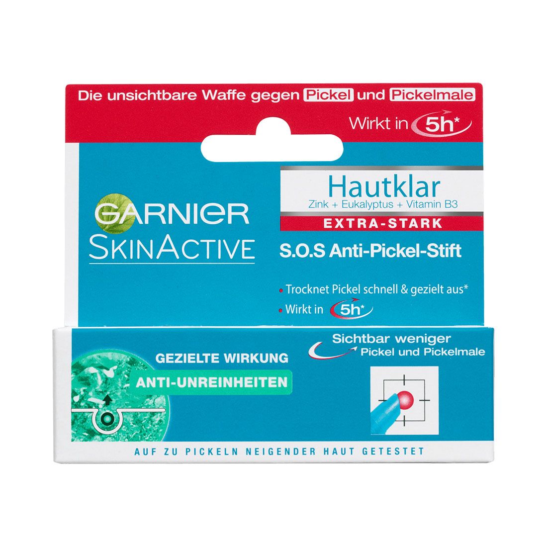  Gel Trị Mụn Khẩn Cấp Garnier Hautklar SOS Anti Pickel Stift, 10 ml 