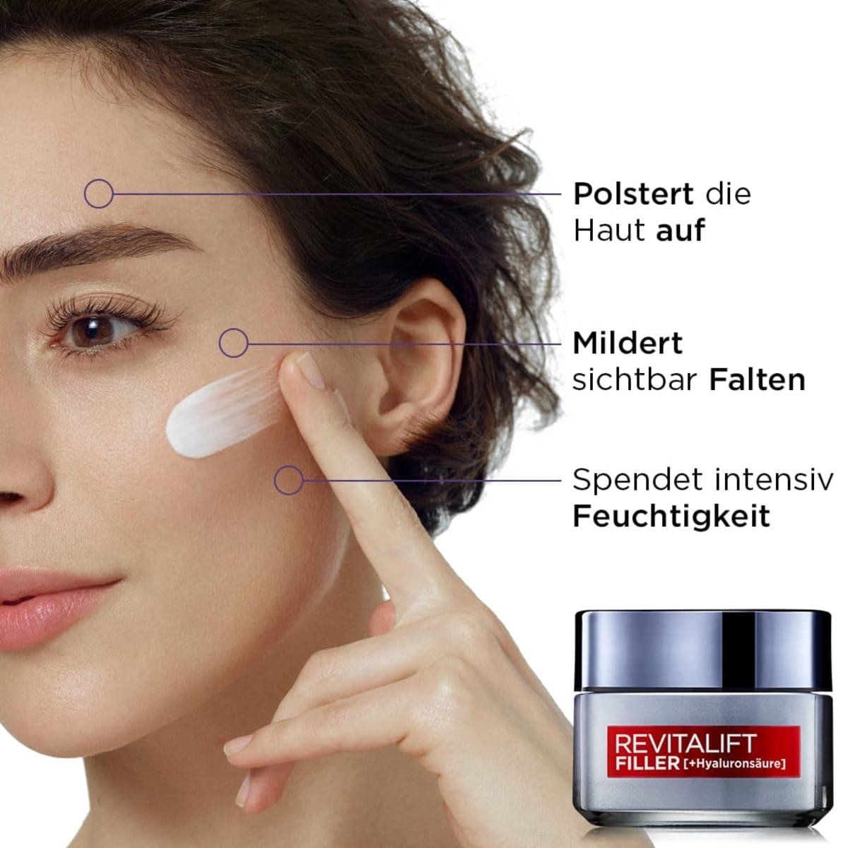  Kem Dưỡng Ban Đêm L'Oréal Revitalift Filler [HA] – Dưỡng Ẩm Sâu, Hỗ Trợ Căng Mịn Làn Da 