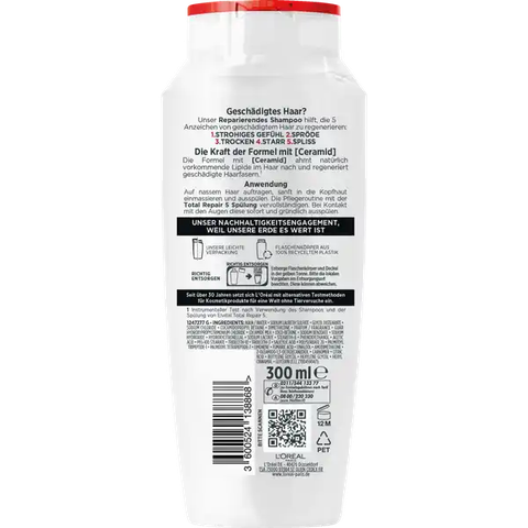  Dầu Gội Phục Hồi Tóc Hư Tổn L'Oréal Paris Elvital Total Repair 5 - 300ml 