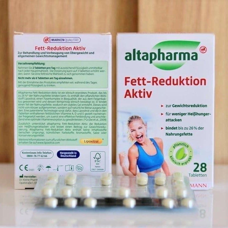  Thuốc giảm mỡ, giảm cân ALTAPHARMA FETT- REDUKTION AKTIV, hộp 28 viên 