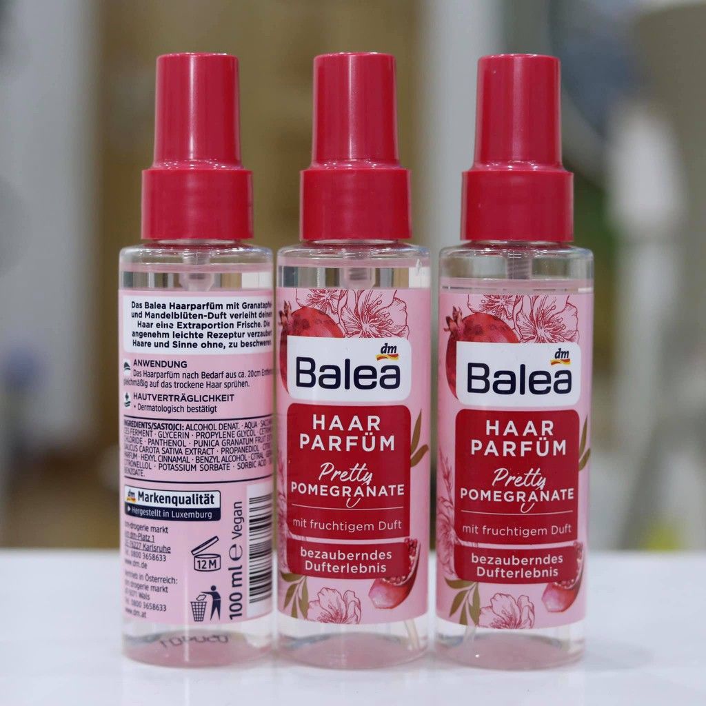  Nước hoa cho tóc Balea hương trái cây tươi mát, chai xịt 100ml vô cùng tiện dụng. 