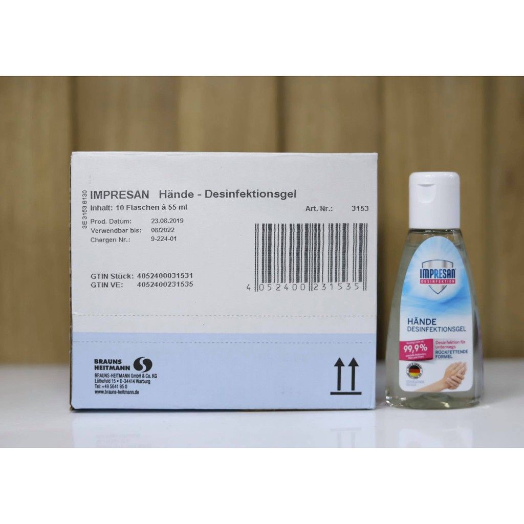  Gel rửa tay khô Impresan 55ml (Đức) 