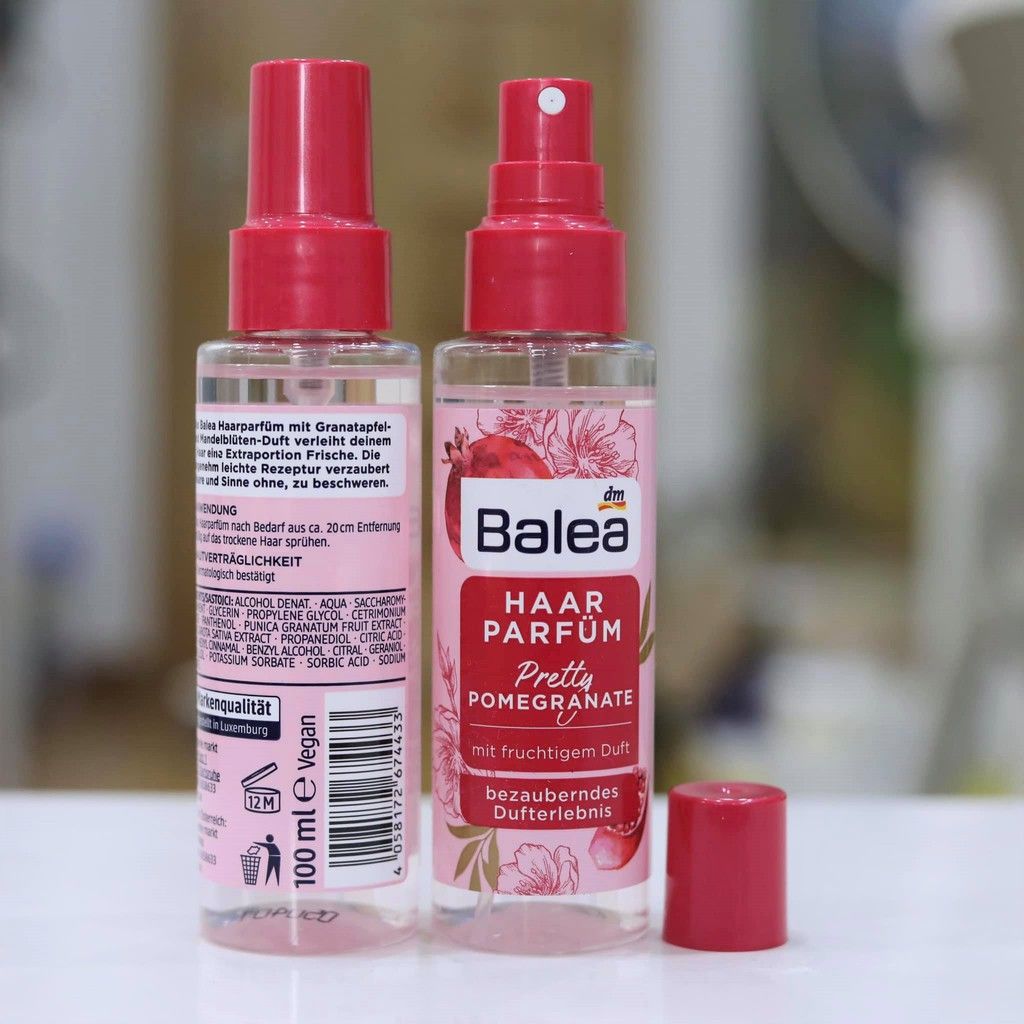  Nước hoa cho tóc Balea hương trái cây tươi mát, chai xịt 100ml vô cùng tiện dụng. 
