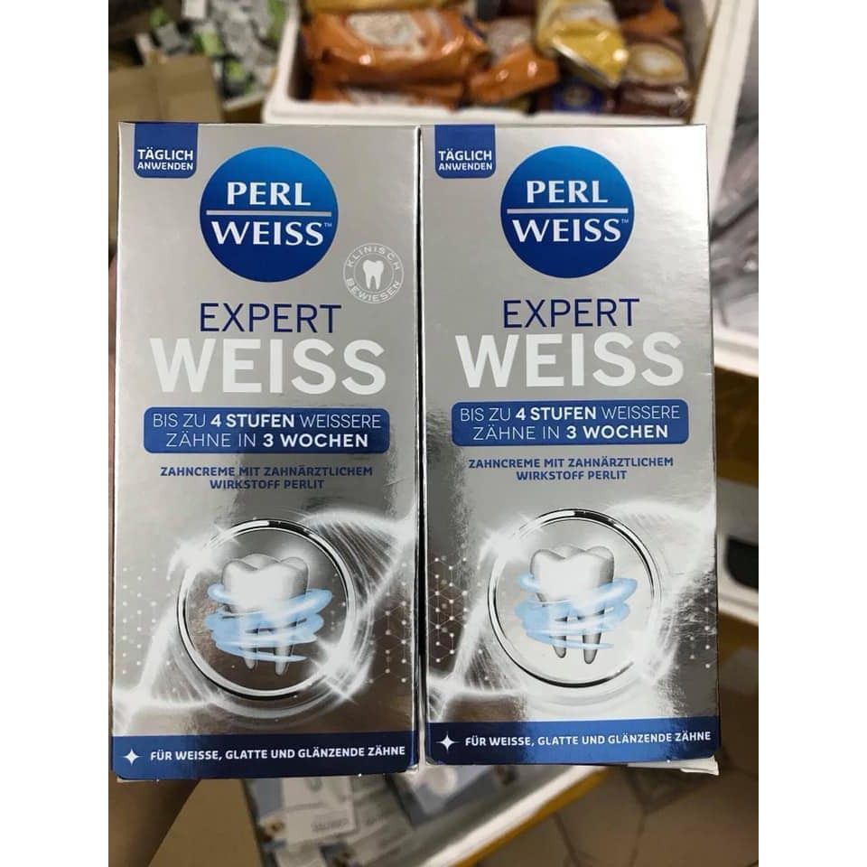  Kem Đánh Răng Trắng Răng Perlweiss Expert Weiss, siêu tẩy trắng rằn, 50 ml 