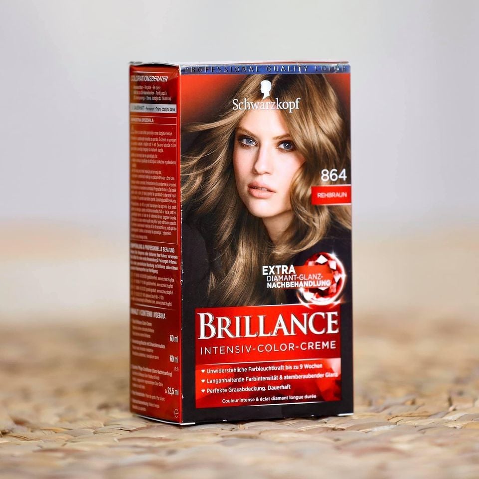  Thuốc nhuộm tóc Số 864: Màu nâu tây - Brillance của hãng Schwarzkopf 