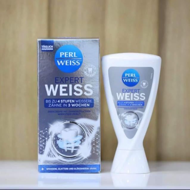  Kem Đánh Răng Trắng Răng Perlweiss Expert Weiss, siêu tẩy trắng rằn, 50 ml 