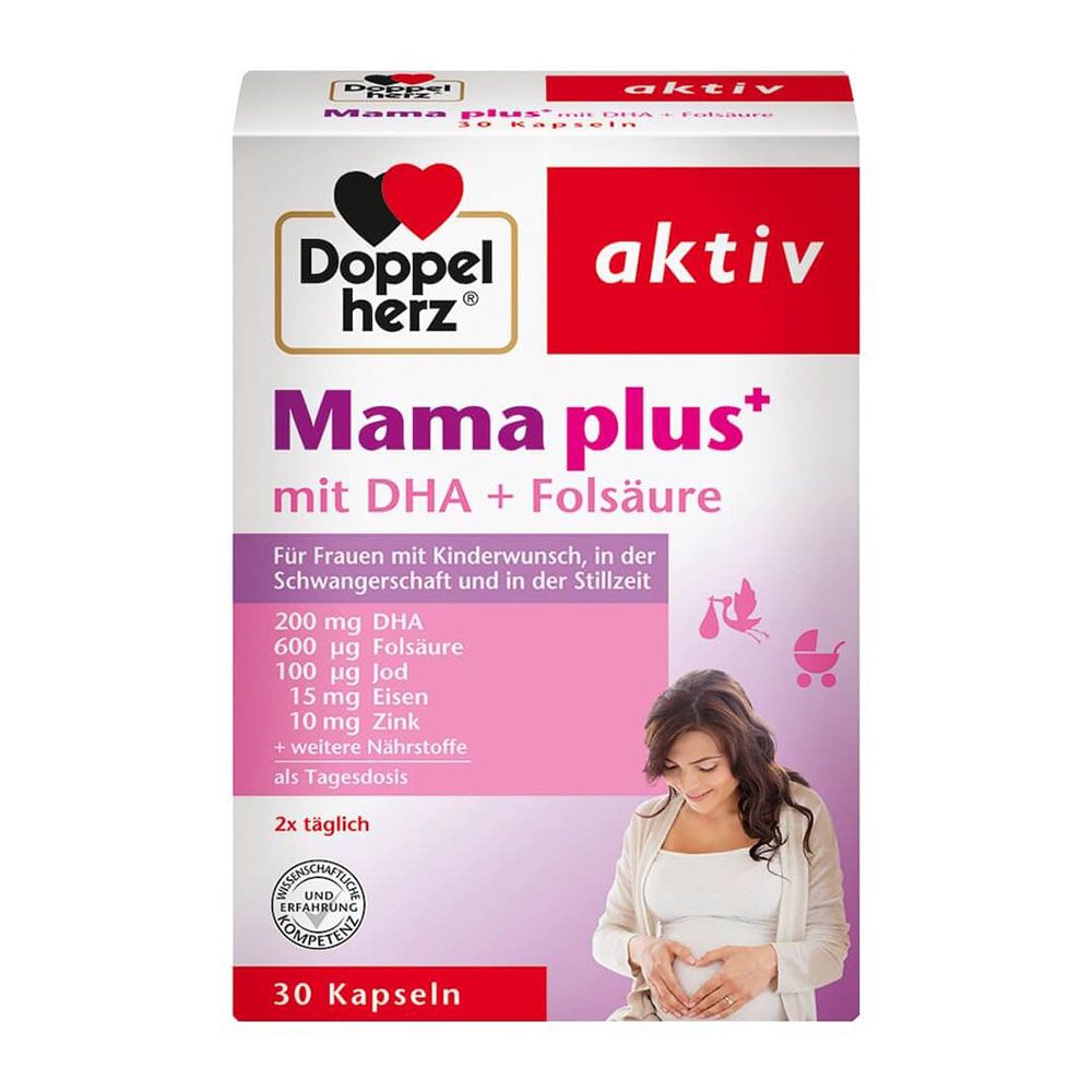  Vitamin Tổng Hợp MAMA PLUS + DHA + MÜTTER Cho Bà Bầu Doppelherz, 30 Viên 