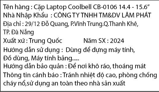 Túi COOLBELL 0106 13.3 inch Ghi