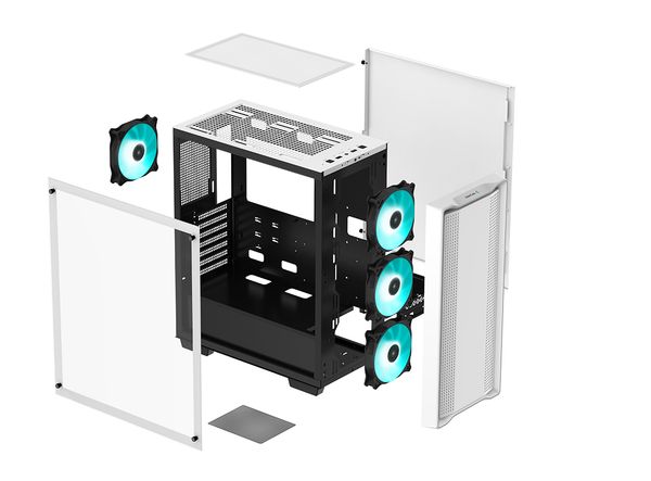 Vỏ case Deepcool CC560 WH (Mid Tower/ Màu Trắng/ 4 fan 12cm led )