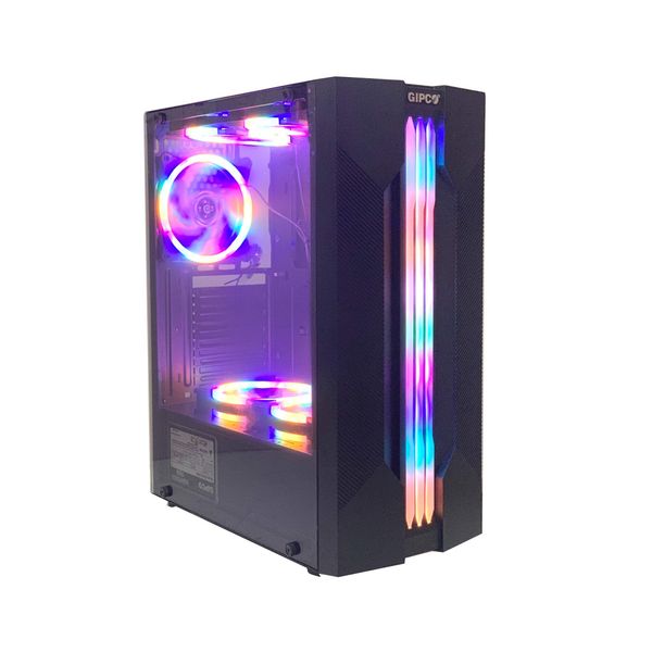 Vỏ Case Máy Tính GIPCO 5986 LP Phía trước có 1 dải led chạy dọc