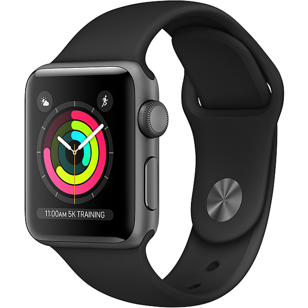 Apple Watch Seri 3 GPS 38mm viền nhôm dây cao su - Chính hãng