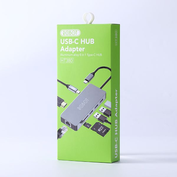 HUB USB-C chuyển đổi đa năng 8 trong 1 ROBOT HT380