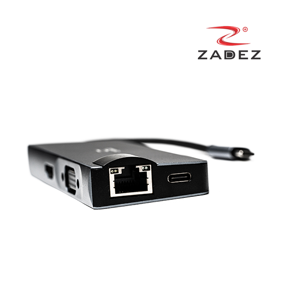 Bộ Chia Zadez Type C 8 in 1 ( HDMI , VGA , USB 3.0 x 2 . 1  Đầu Sạc type C , Đầu đọc SD,Micro SD, Cổng LAN ) )
