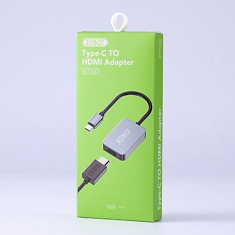 Bộ Chuyển đổi Type-C sang HDMI ROBOT HT100 Kết nối Laptop USB-C với Máy Chiếu - Hàng Chính Hãng
