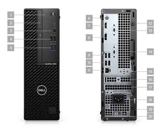 Khối CPU Dell Optiplex 3080SFF Core i5-10500 / 4GB RAM/1TB HDD + SSD PCIE 128GB /DVDRW/KBM