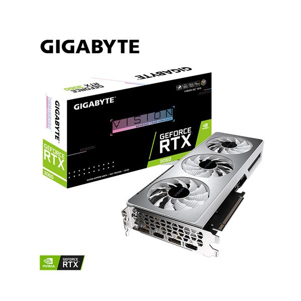 CARD MÀN HÌNH GIGABYTE RTX 3060 VISION OC 12GD-V2 BẠC