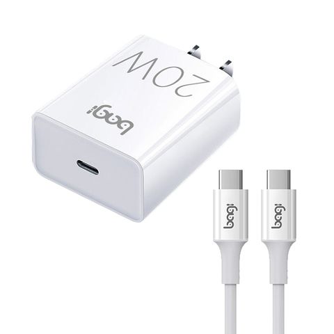 Combo sạc nhanh Bagi chuẩn PD củ sạc 20W dây Type-c to Type-C CB-PD20C