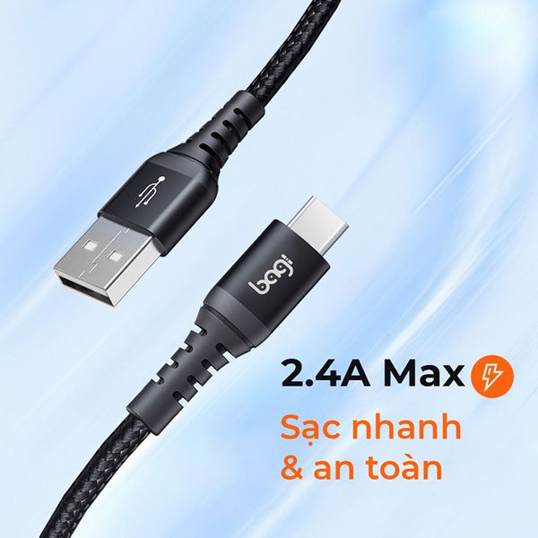 Cáp dù sạc nhanh Type-C Bagi dài 1.8m CH180 (2023)