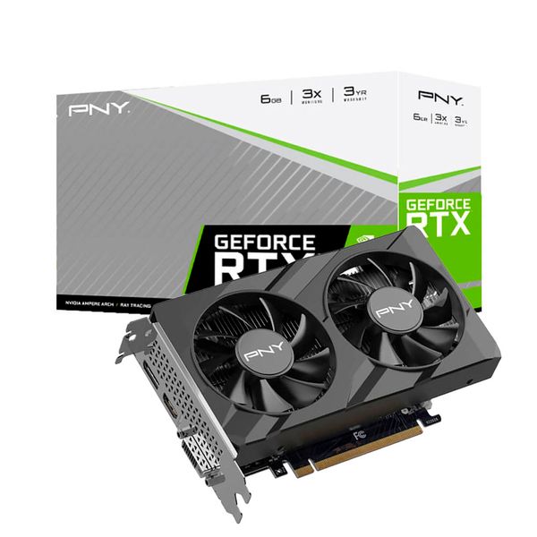 Card màn hình PNY GeForce RTX 3050 6GB Verto Dual Fan VCG30506DFXPB1