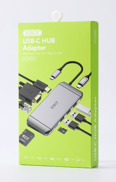 HUB USB-C chuyển đổi đa năng 9 trong 1 ROBOT HT490