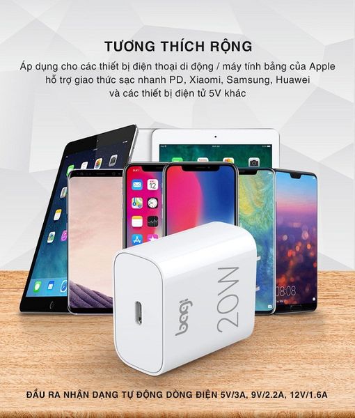 Combo sạc nhanh cho iphone củ sạc 20W dây Type c to Lightning CB-PD20WT