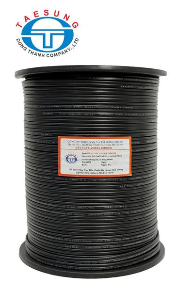 Cáp tín hiệu điện thoại TAESUNG 4 lõi đồng xịn 0.5mm + dây thép gia cường + có dầu Lõi gỗ
