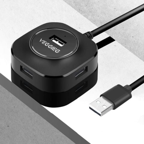 BỘ CHIA HUB USB 2.0 4 CỔNG CÓ HỖ TRỢ NGUỒN NGOÀI VEGGIEG V-U2406