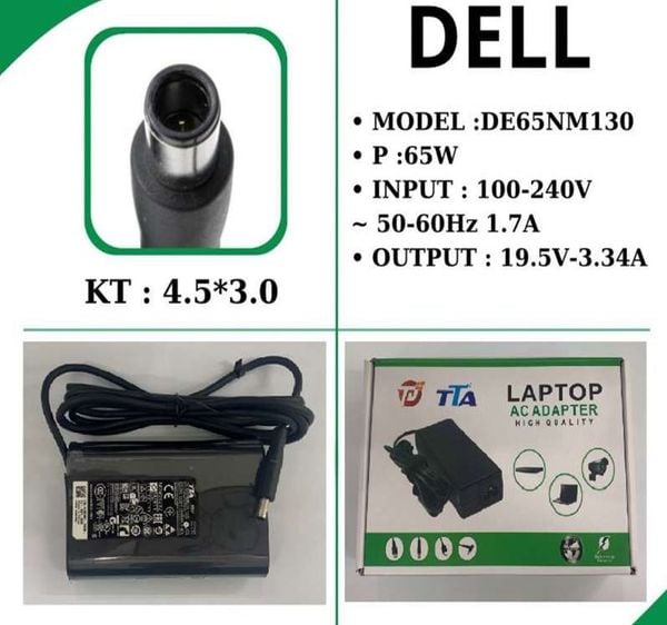Sạc Laptop DELL OVAN Nhỏ 19.5V3.34A TTA(4.5*3.0)