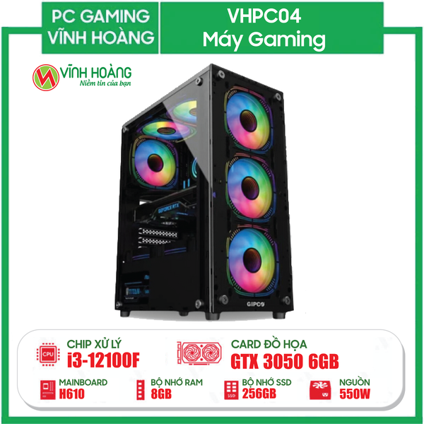 PC GAMING VHPC04 i3 12100F/H610/ 8GB RAM/256GB SSD/ GTX 3050/550W