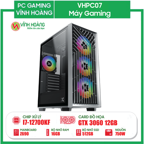 PC GAMING VHPC07  (i7 12700KF/Z690/16GB RAM/512GB SSD/ GTX 3060 12G/750W)
