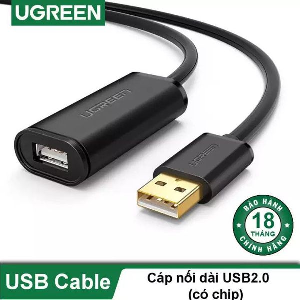 Cáp USB 2.0 nối dài 2m có IC khuếch đại chính hãng Ugreen