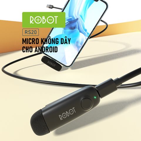 Microphone không dây ROBOT cho Andoird RS20 - 12h Sử Dụng