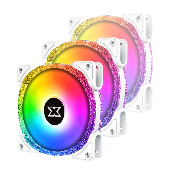 Quạt XIGMATEK GALAXY III ROYAL ARTIC - BR120 ARGB (EN46881): HUB FAN (PACK x3, CONTROLLER, POWER HUB) Trắng