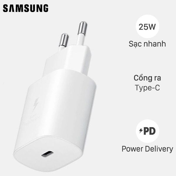 Củ Sạc Samsung 25W TA800 Chính Hãng ( Đầu cắm type C )