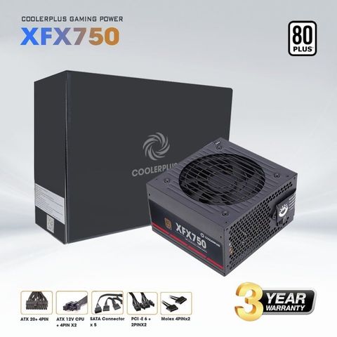 Nguồn CoolerPlus XFX750 750W 200-240W, 7A,50-60hz