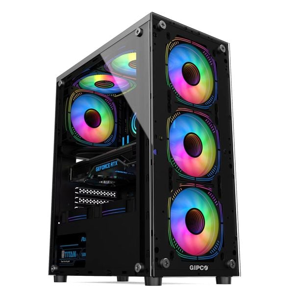 Vỏ Case Máy Tính GIPCO 5986 LQ CÓ 3 FAN LED ĐI KÈM PHÍA TRƯỚC