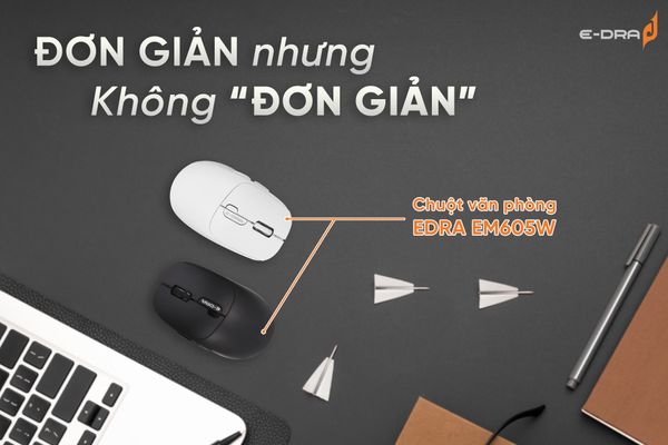 Chuột không dây công thái học Edra EM605