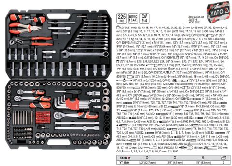 Bộ dụng cụ sửa chữa tổng hợp 224 chi tiết Yato YT 38941